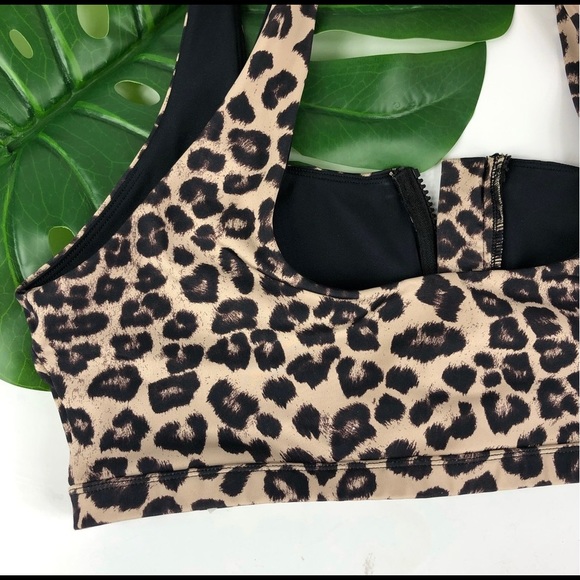 Good American Leopard cheetah sports bra top 2 - Picture 4 of 5